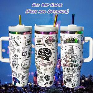 Custom Engraved Disney World Theme Park 40oz Tumbler Add Any Name